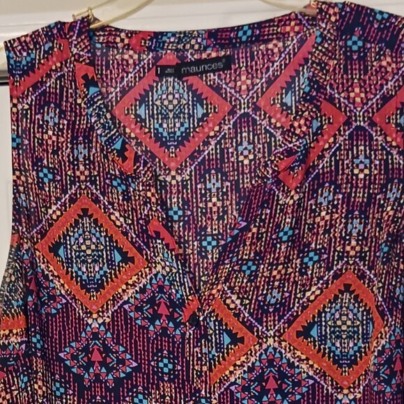 #75 Maurices Blue/Red Tank Top Size 1X - Picture 3 of 7